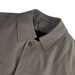 Vintage London Fog Maincoats Men 40 R Beige Removable Faux Fur Lined Trench Coat